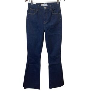 Frank & Eileen Flannigan Flare Leg Raw Hem Dark Wash Blue Jeans sz 28 NWT